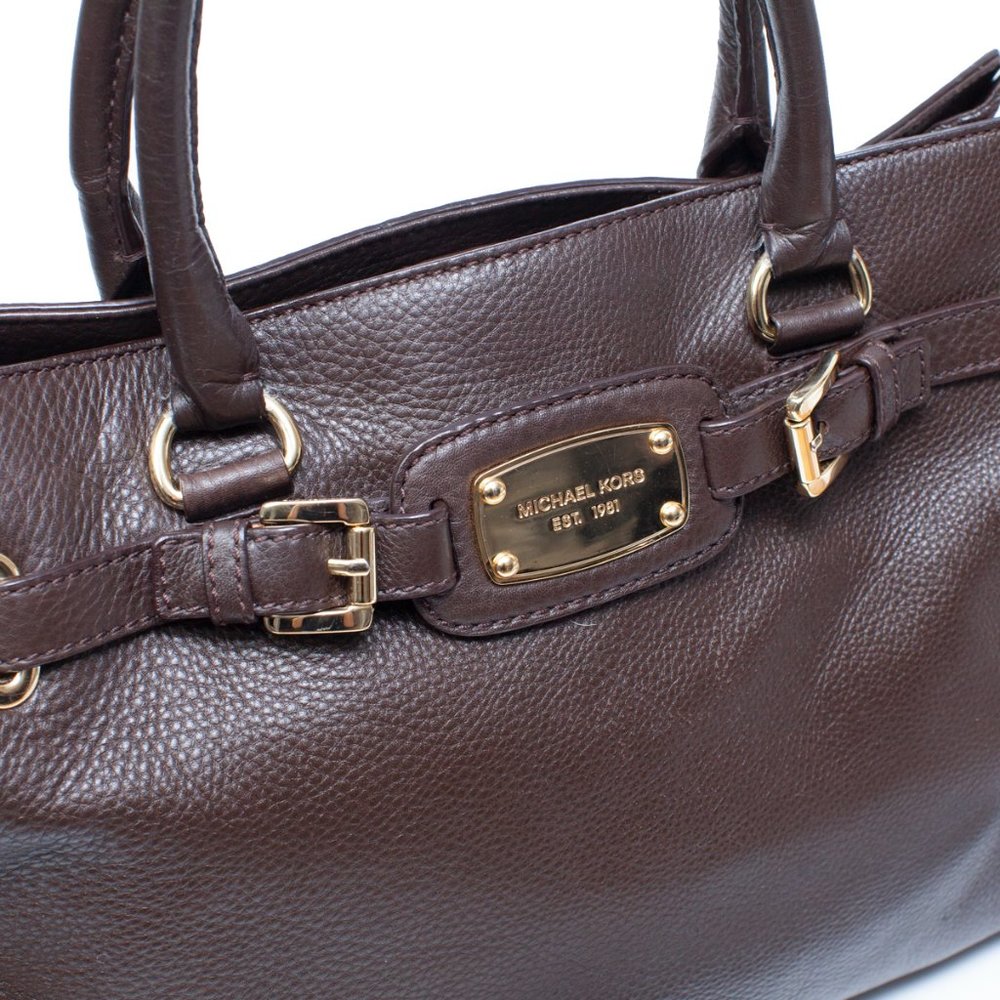 Michael Kors Hamilton Brown Carry All Leather Bag - Picture 6 of 10